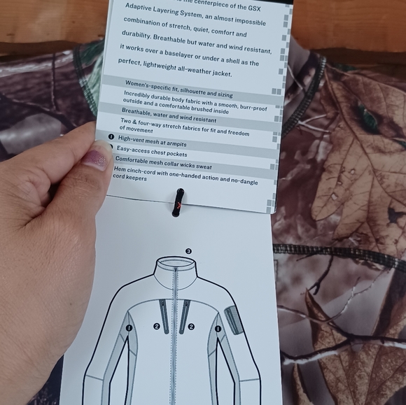 Women's GSX Core Jacket Color Real Tree Adaptive Layering  Sistem Size S. - Picture 9 of 15
